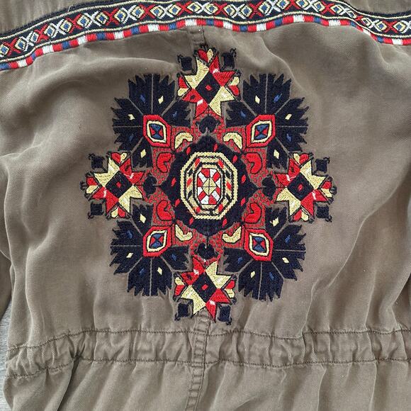 Pam & Gela Designer Brown Soft Knit Aztec Embroidered Jacket Size S - Picture 6 of 7